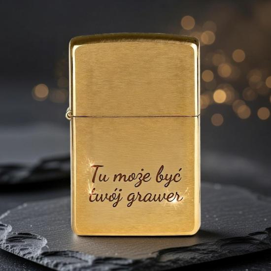 ZESTAW Zapalniczka Zippo 204B Brushed Brass + Akcesoria